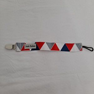 Pacifier Clip Red White Blue Gray Baby Infant Toddler